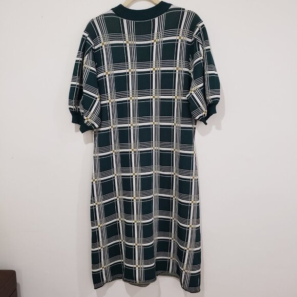 NYC New York & Company Plaid Dress Size XL Green Academia Preppy Collegiate 90s - Picture 4 of 16